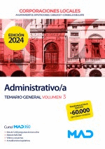 ADMINISTRATIVO/A  AYUNTAMIENTOS TEMARIO 3 DIPUTACIONES Y CORPORACIONES LOCALES.